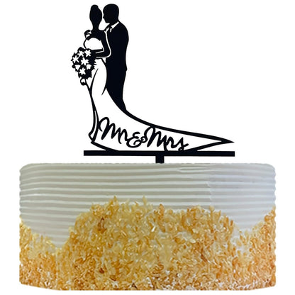 Topper Tort, Klevo, Model 1 Mr&Mrs,  17.5 x 11 cm, Negru