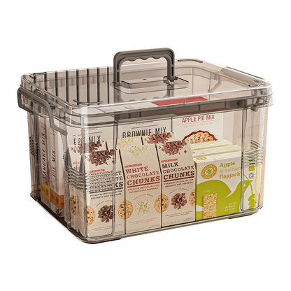 Cutie De Depozitare, Klevo, Tip Valiza, pentru Alimente, Jucarii, Accesorii, Transparent-Gri, Marime S, 24x17x13.5 cm