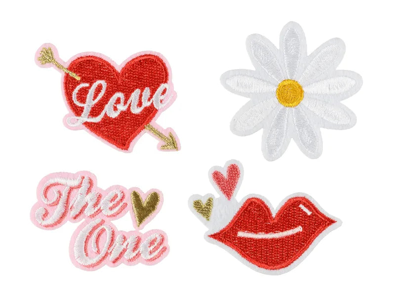 Transferuri termoadezive Love, mix, 5,5-6,5x3,5-4,5cm