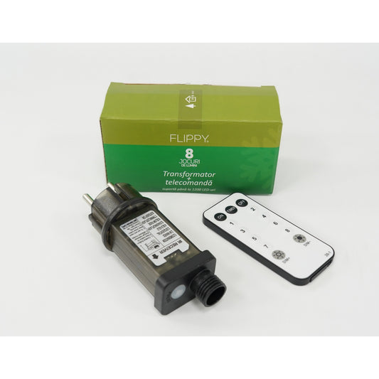 Transformator cu telecomanda, Klevo,  8 jocuri de lumini, 31 v, negru, 9W