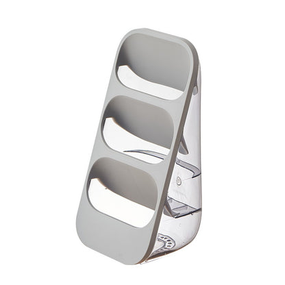 Suport - Organizator pentru Tacamuri, Klevo, 3 Compartimente, Suport pentru Cosmetica, Ustensile, Material PP Durabil, 33 x 16 x 15 cm Gri