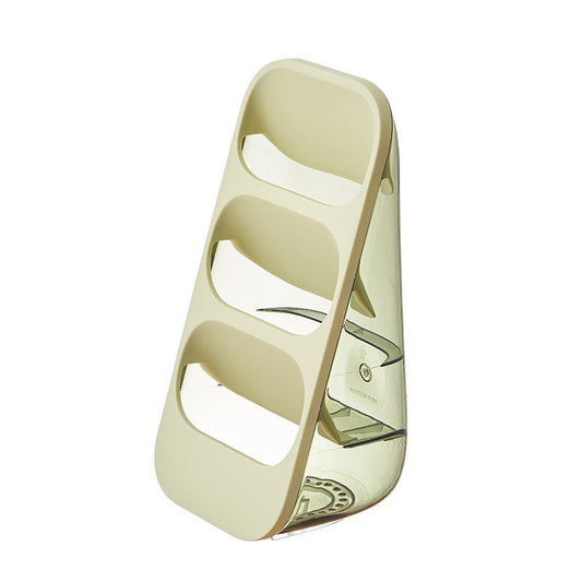 Suport - Organizator pentru Tacamuri, Klevo, 3 Compartimente, Suport pentru Cosmetica, Ustensile, Material PP Durabil, 33 x 16 x 15 cm Verde