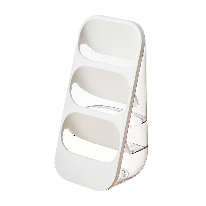Suport - Organizator pentru Tacamuri, Klevo, 3 Compartimente, Suport pentru Cosmetica, Ustensile, Material PP Durabil, 33 x 16 x 15 cm Alb