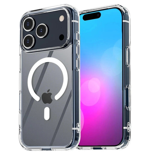 Husa Telefon, Klevo, Compatibila Apple iPhone 17 Pro Max, MagSafe, Antisoc, din Silicon + TPU, Transparent