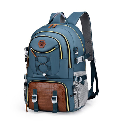 Rucsac Multifunctional pentru Calatorie, Klevo, pentru Alpinism, Voiaj, Drumetii, din Panza Oxford, 34x16x52 cm, Albastru Marin