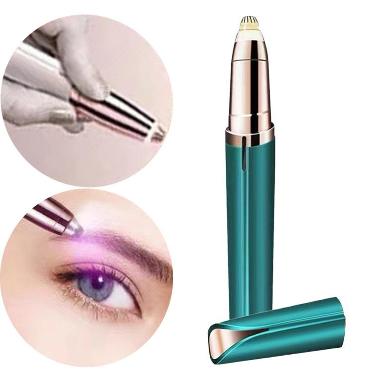 Trimmer Facial, Klevo, pentru Sprancene, Incarcare USB, 1.5 x 13 cm, din ABS, Verde