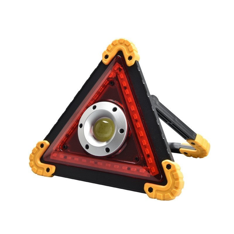 Triunghi Multifunctional de Avertizare, Klevo, Lanterna LED, Impermeabil IP65, 800 lm, 2 x AA, Functie Incarcare Telefon, USB si Micro USB, COB 33, Portocaliu