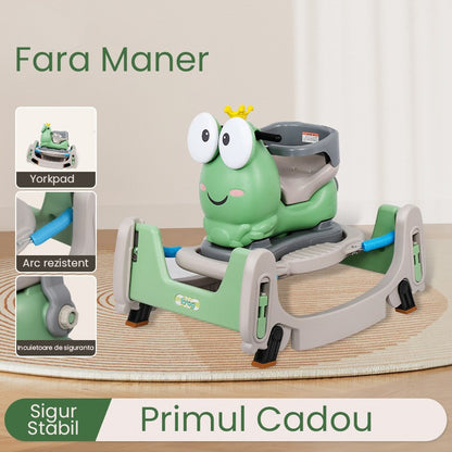 Masinuta Balansor Multifunctionala pentru Copii, Klevo, Model Cal Scooter de tip Masinuta Balansor, Varsta 1-3 ani, 84 x 80 x 58 cm, fara Maner, Verde