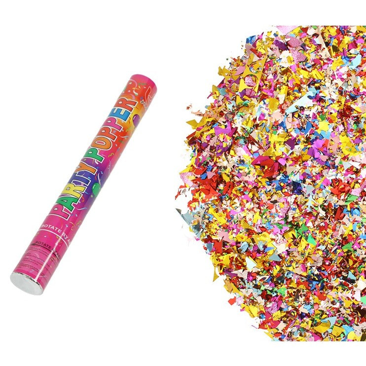 Tub de Confetti, Klevo, Clasic, 40x5 cm, Confetii Asortate din Plastic, Eliberare prin Rasucire, Multicolor