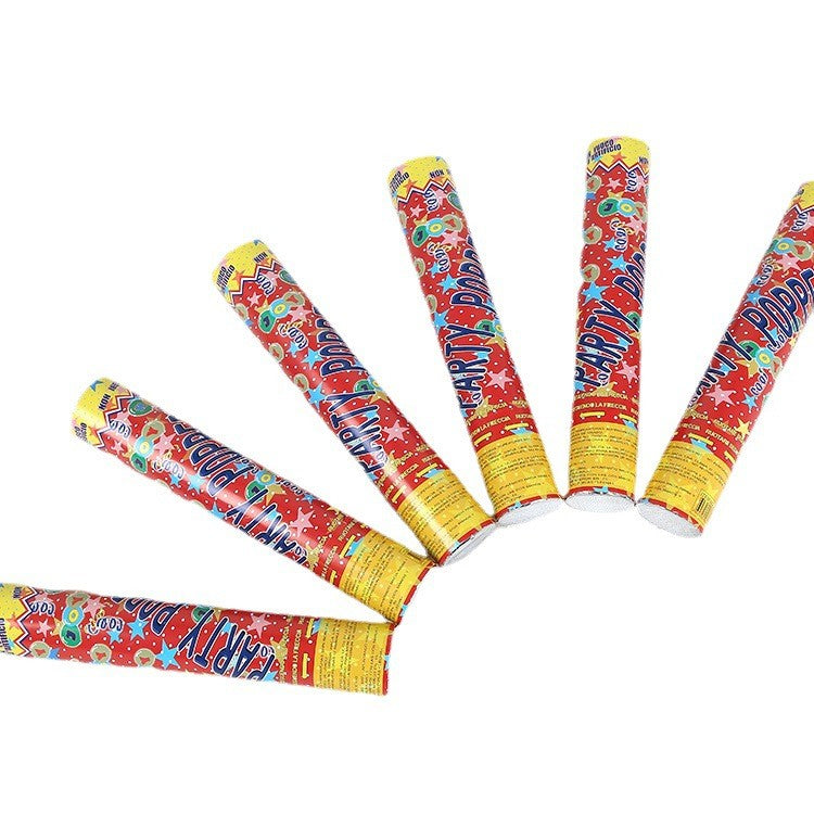 Tun de Confetti, Klevo, Party Popper 40 cm, Model Stelute, Inimioare, Paiete Lucioase, 3 cm Diametru, Multicolor