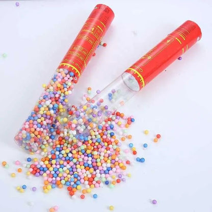 Tun de Confetti, 30 cm. Klevo, Model Bilute, Confetti din Polistiren, Ambalaj de Plastic, Multicolor