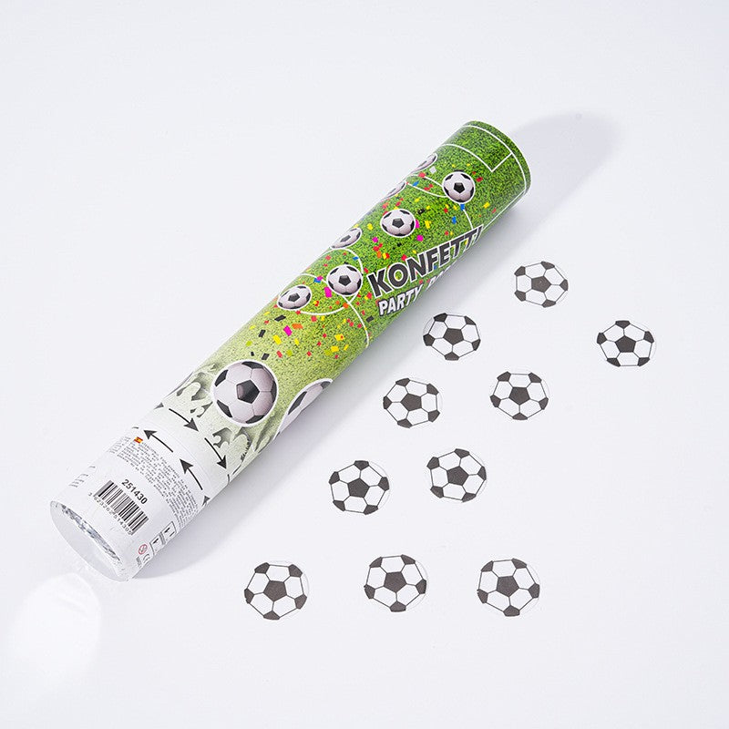 Tun Confetti, Klevo, Model Mingi de Fotbal, 28 cm, Ambalaj din Carton, Eliberare prin Rasucire, Alb Negru