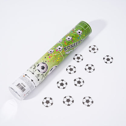 Tun Confetti, Klevo, Model Mingi de Fotbal, 28 cm, Ambalaj din Carton, Eliberare prin Rasucire, Alb Negru