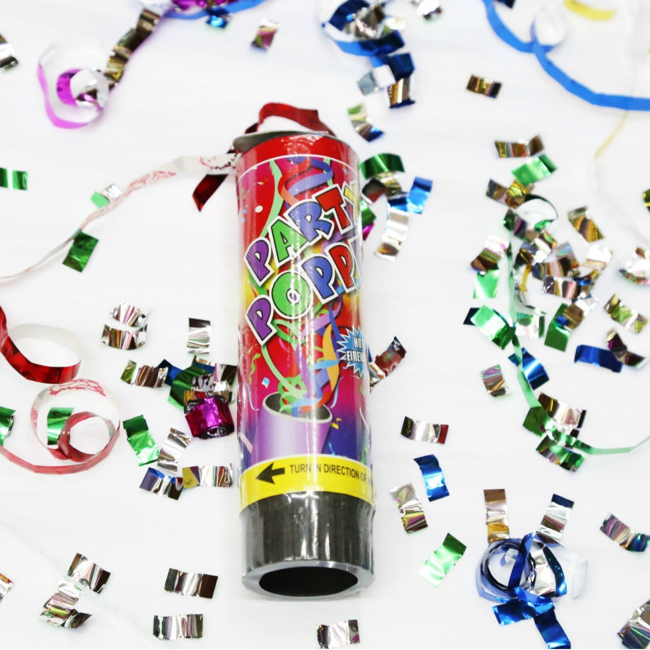 Tun de Confetti, Klevo, Party Popper 20 cm, Model Panglici din Folie, Multicolor