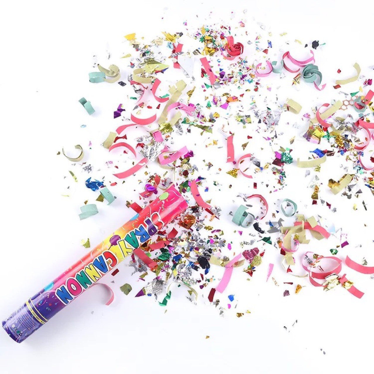 Tub de Confetti, Klevo, Clasic, 60x5 cm, Confetii Asortate din Plastic, Eliberare prin Rasucire, Multicolor