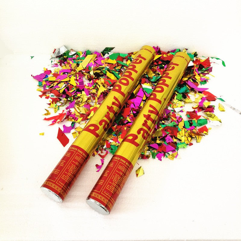 Tub de Confetti, Klevo, Party Popper, 60x5 cm, Confetii Asortate din Aluminiu, Multicolor