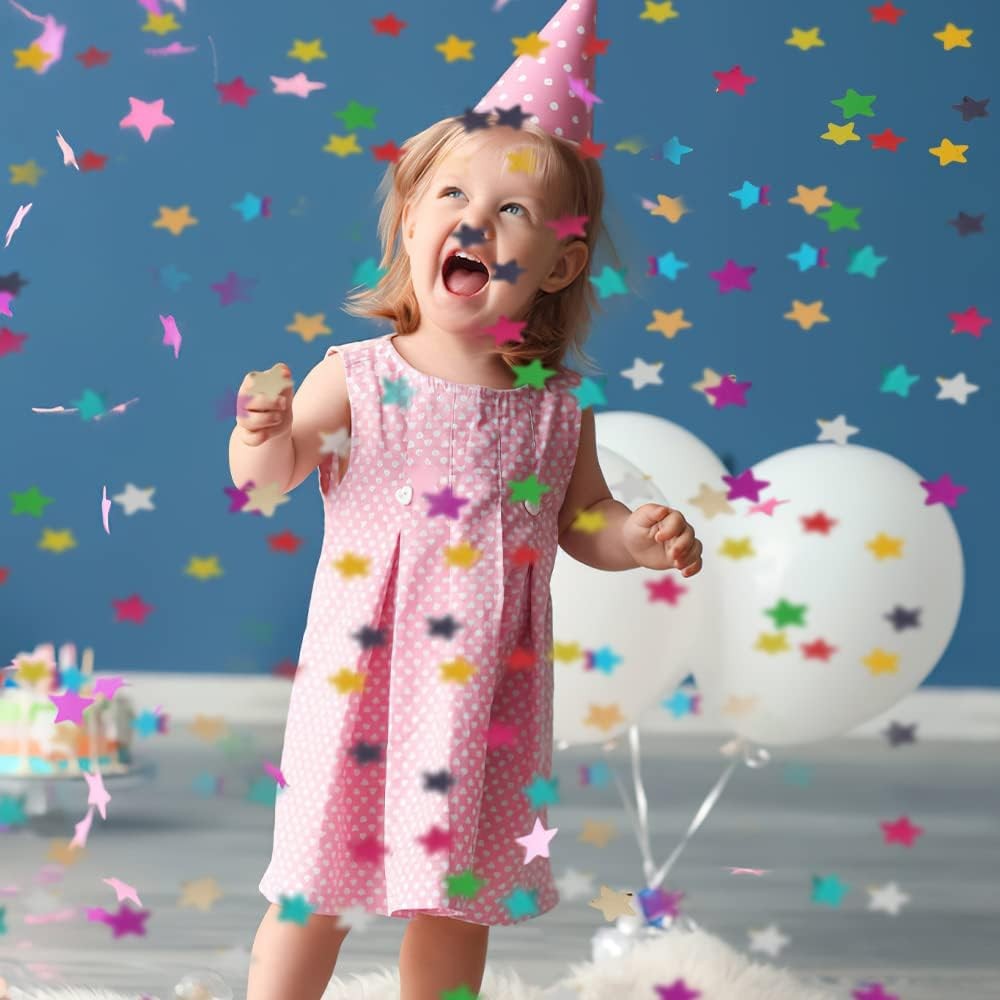 Tun de Confetti, Klevo, Party Popper, 60x5 cm, Model Stelute, Inimioare, Paiete, Lucioase, 3 cm Diametru, Multicolor