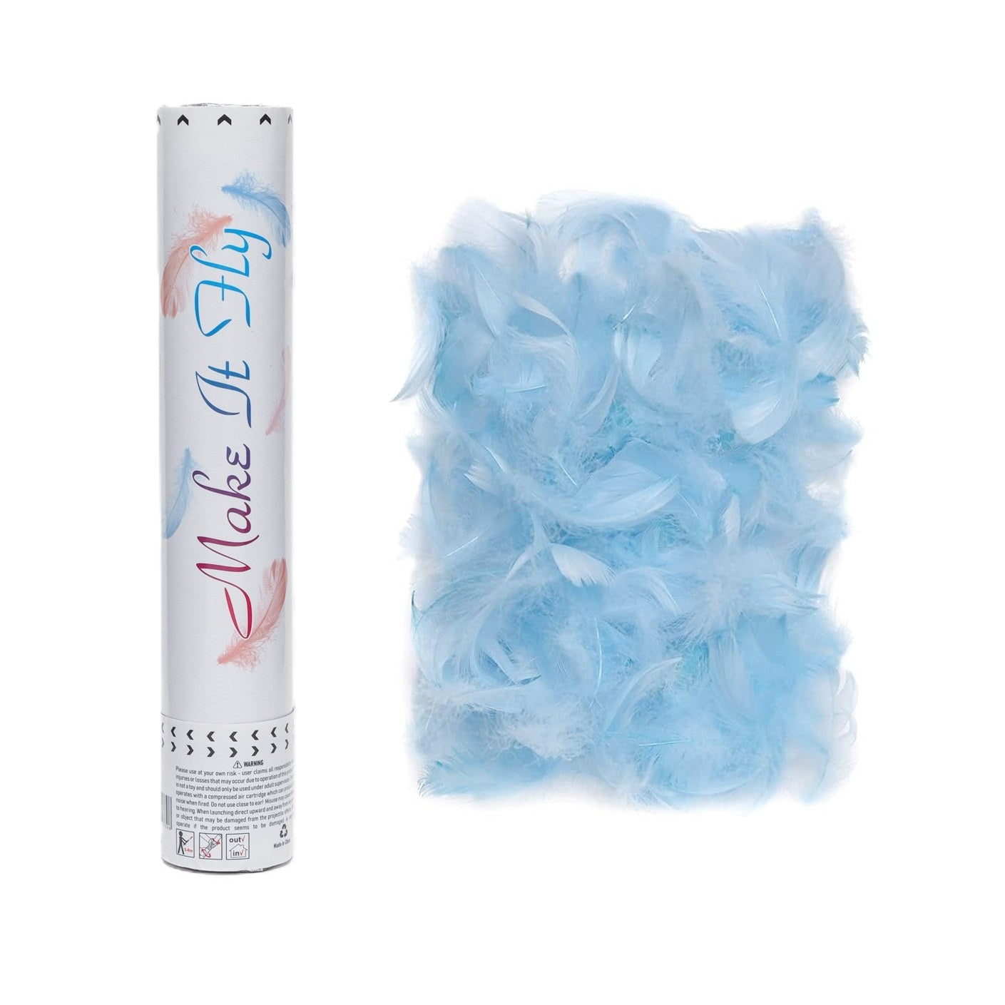 Tub de Confetti, Klevo, Model Pene, 27 cm, Make It Fly, Bleu