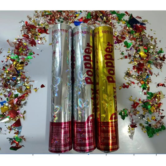 Tub de Confetti, Klevo, Party Popper, 60x5 cm, Confetii Asortate din Aluminiu, Multicolor