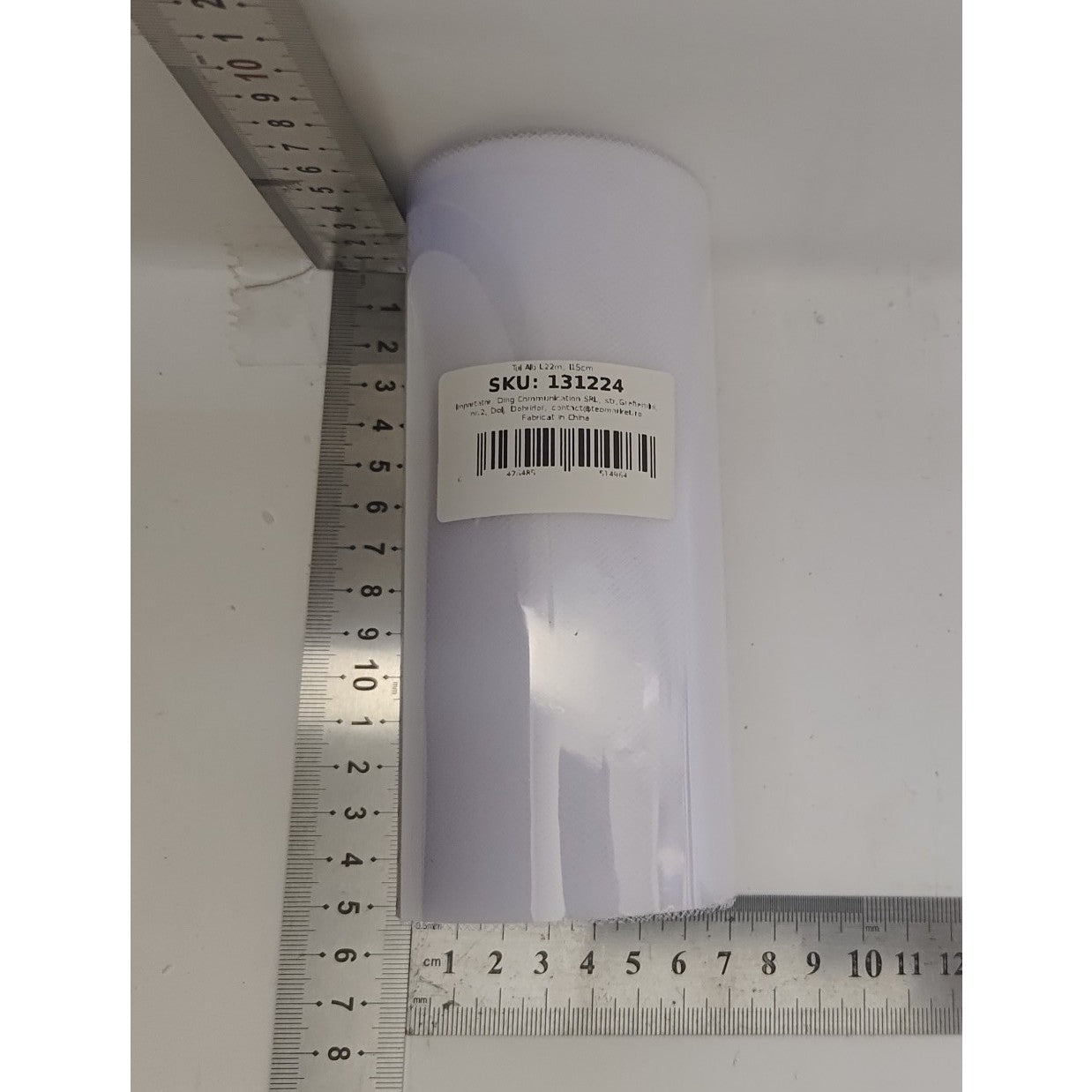 Tul Decorativ, Klevo, 15 cm Latime, 22 cm Lungime, din Poliester, Alb