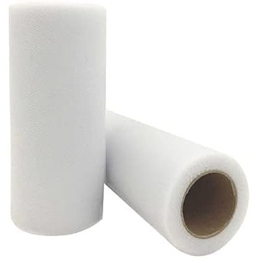 Tul Decorativ, Klevo, 15 cm Latime, 22 cm Lungime, din Poliester, Alb