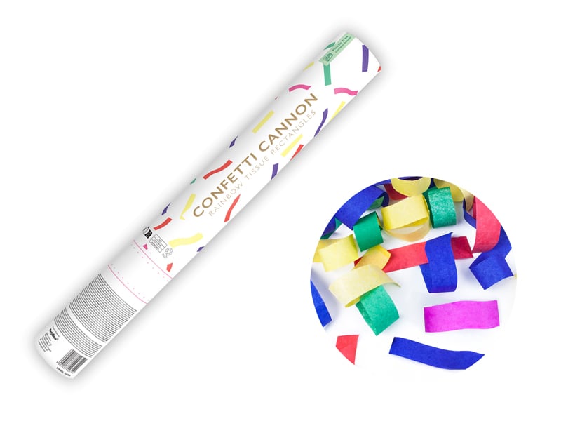 Tun confetti cu dreptunghiuri multicolore