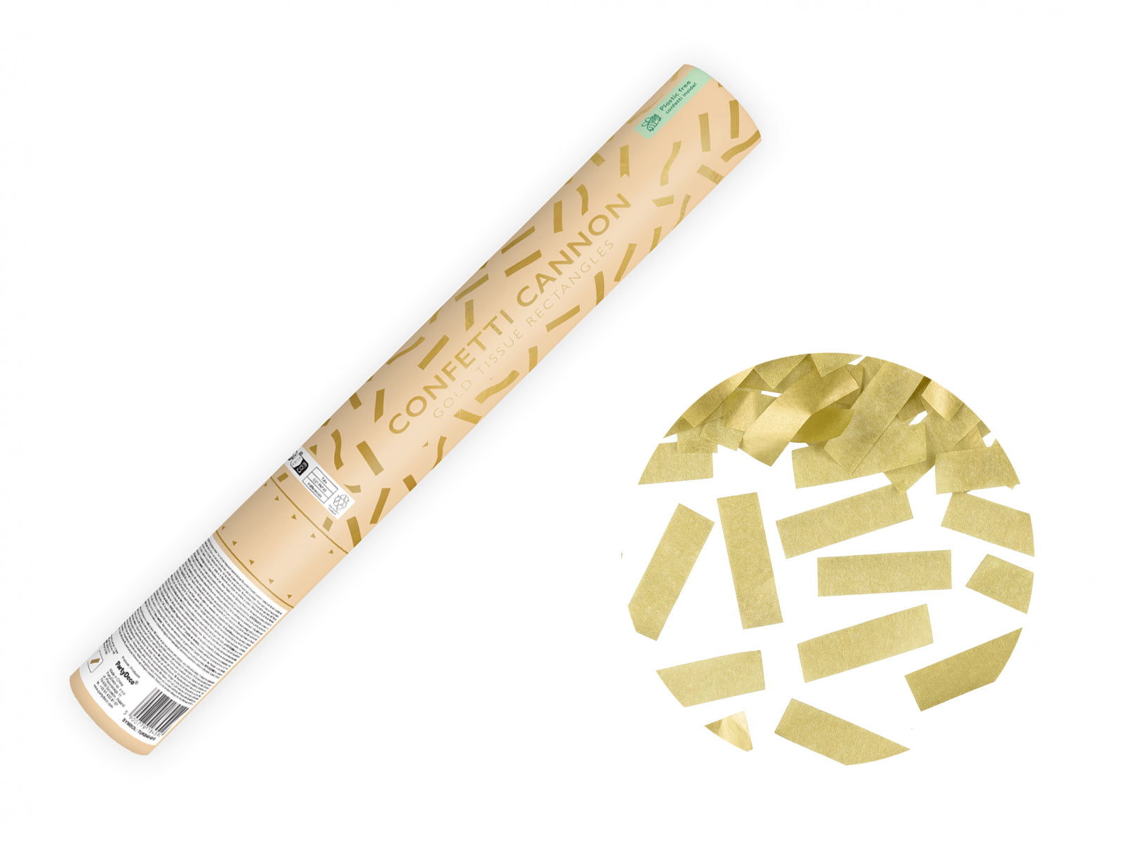 Tun confetti cu fasii aurii - 40 cm