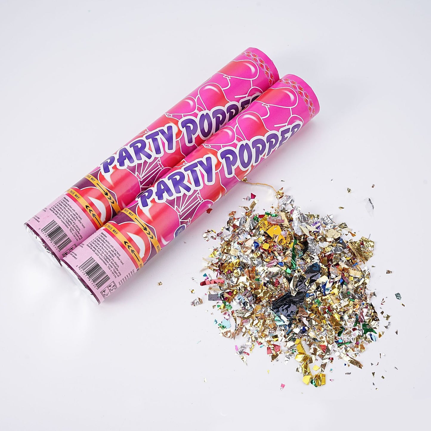 Tun Confetti, Klevo, Model Mix din Folie, 40 cm, Ambalaj din Carton, Eliberare prin Rasucire, Multicolor