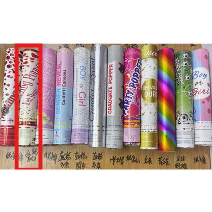 Tun Confetti, Klevo, Model Wedding Popper Inimi, 40 cm, Ambalaj din Carton, Eliberare prin Rasucire, Rosu