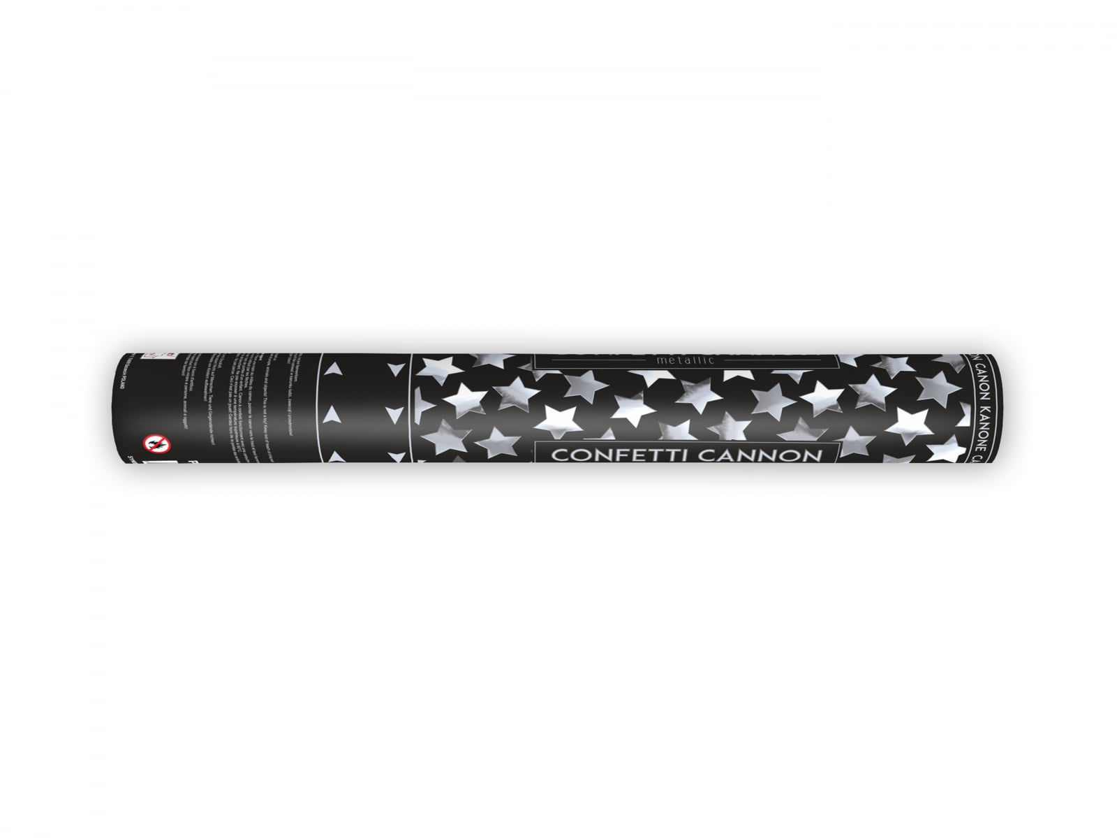 Tun de confetti cu stele, argintiu, 40cm