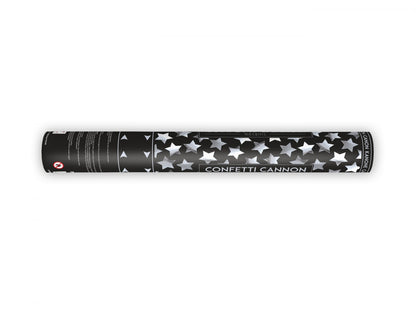 Tun de confetti cu stele, argintiu, 40cm