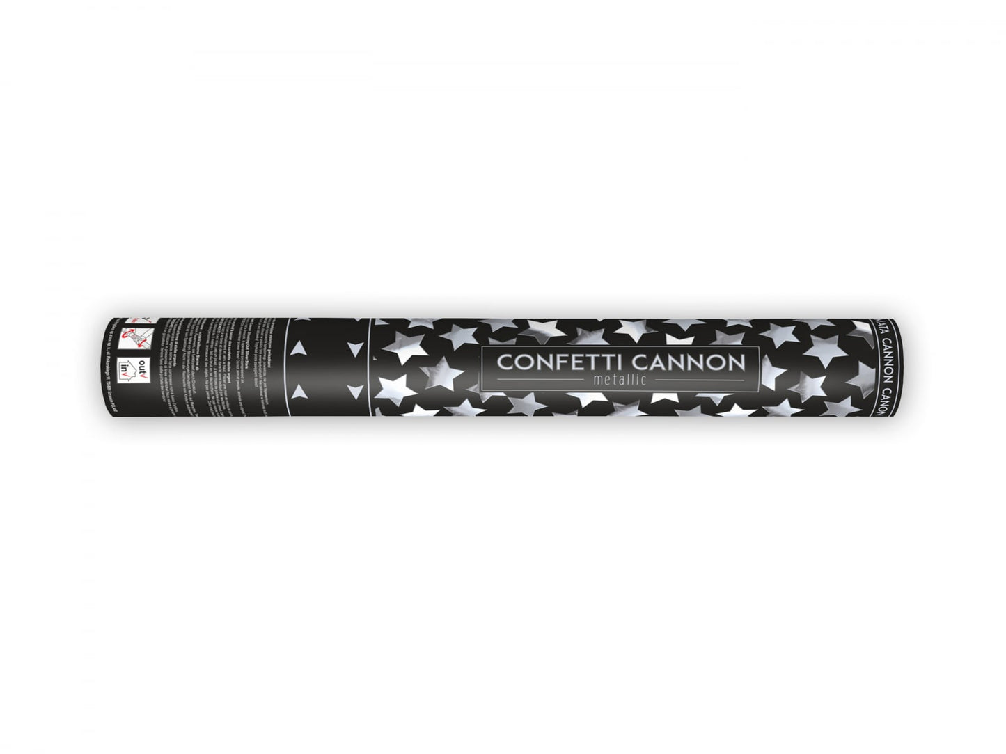 Tun de confetti cu stele, argintiu, 40cm