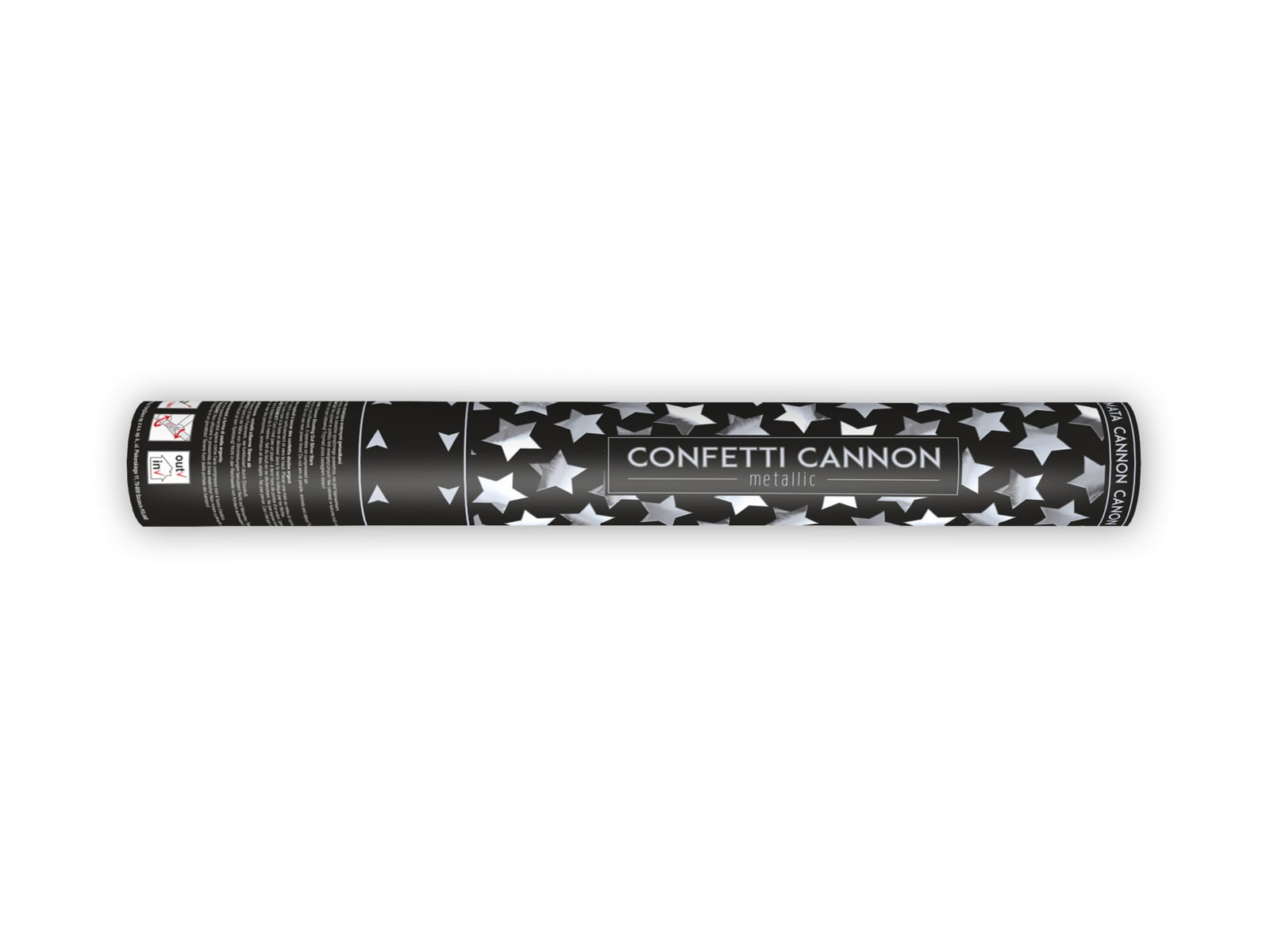 Tun de confetti cu stele, argintiu, 40cm