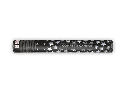 Tun de confetti cu stele, argintiu, 40cm