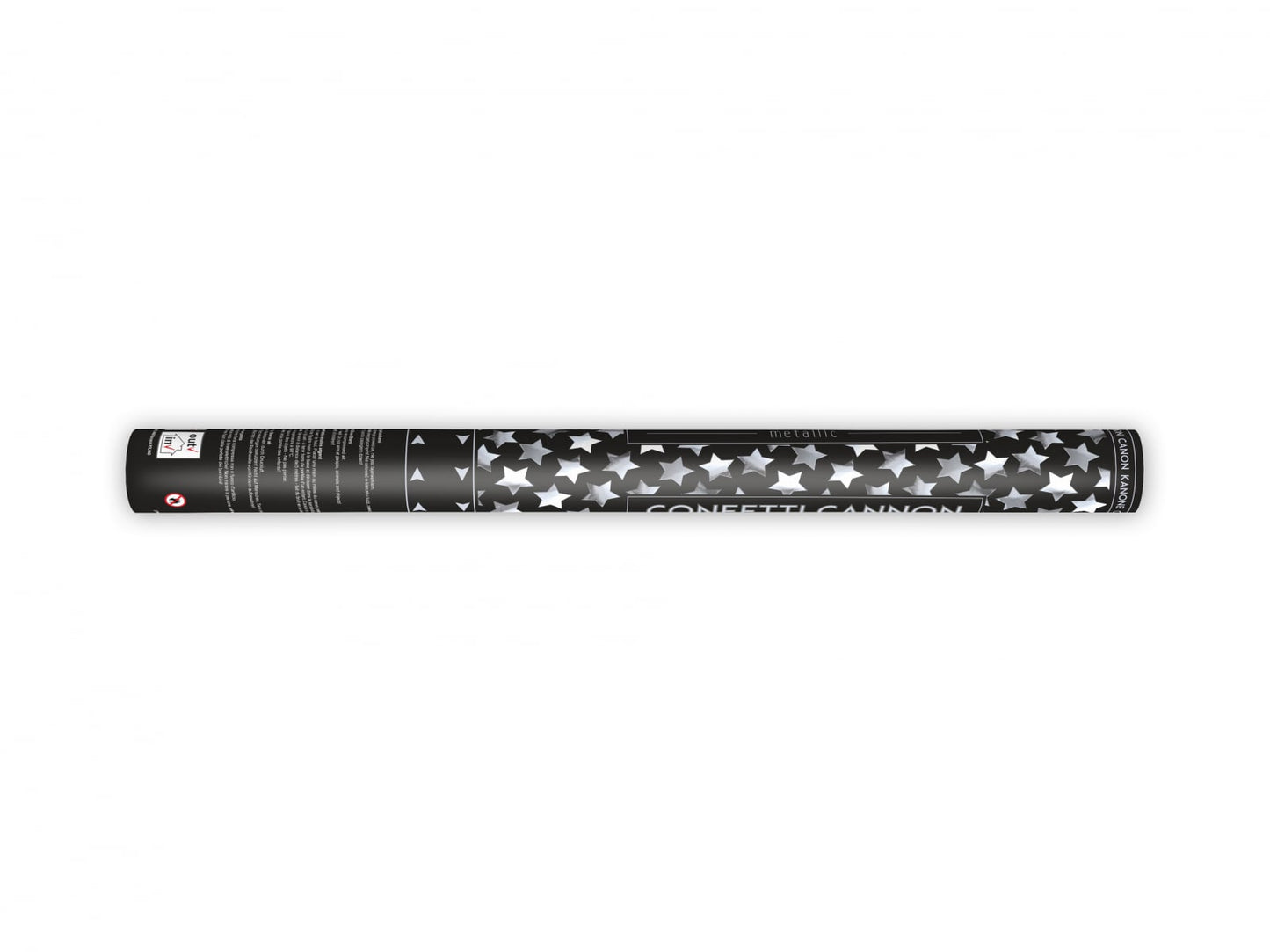 Tun de confetti cu stele, argintiu, 60cm