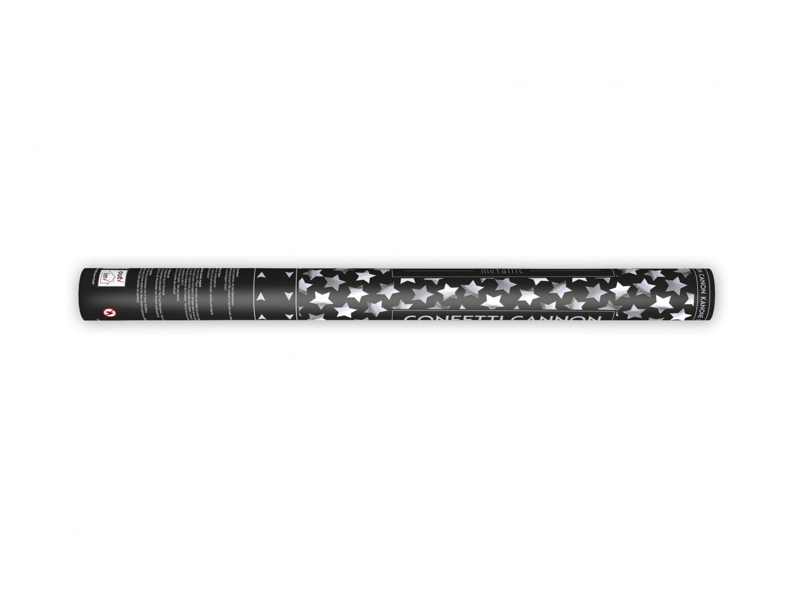 Tun de confetti cu stele, argintiu, 60cm