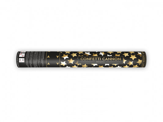 Tun de confetti cu stele, auriu, 40cm