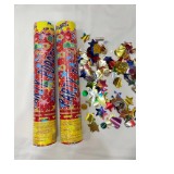 Tun de Confetti, Klevo, Party Popper, 60x5 cm, Model Stelute, Inimioare, Paiete, Lucioase, 3 cm Diametru, Multicolor