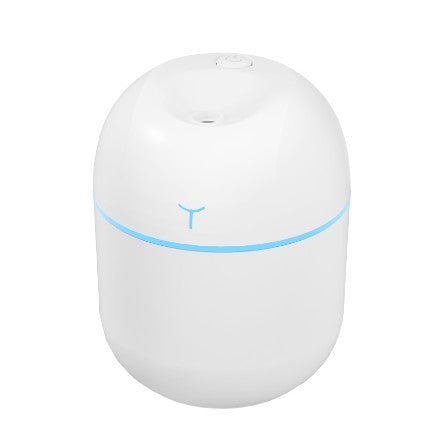 Mini Umidificator Portabil, Klevo, 2 Moduri, Aromaterapie, Silentios, Lumina Ambientala, Incarcare USB, 220 ml, 8 x 8 x 10.3 cm, Alb