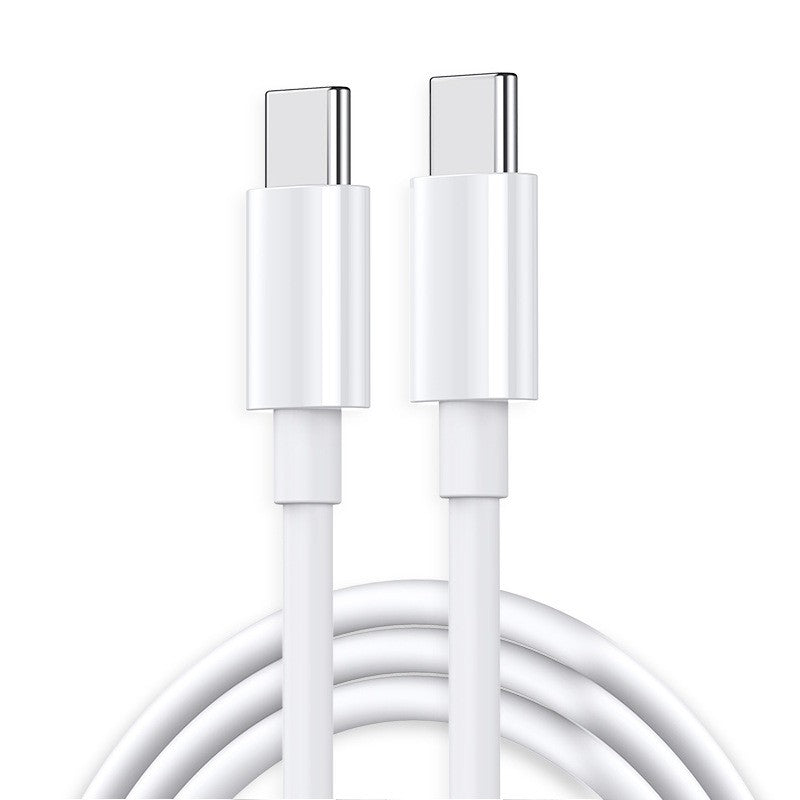 Cablu de Date pentru Telefon, Klevo, Cablu TYPE-C to TYPE-C Universal, Compatibil cu iOS si Android, Power Delivery 65W 130 cupru, 1 M, Simplu, Alb