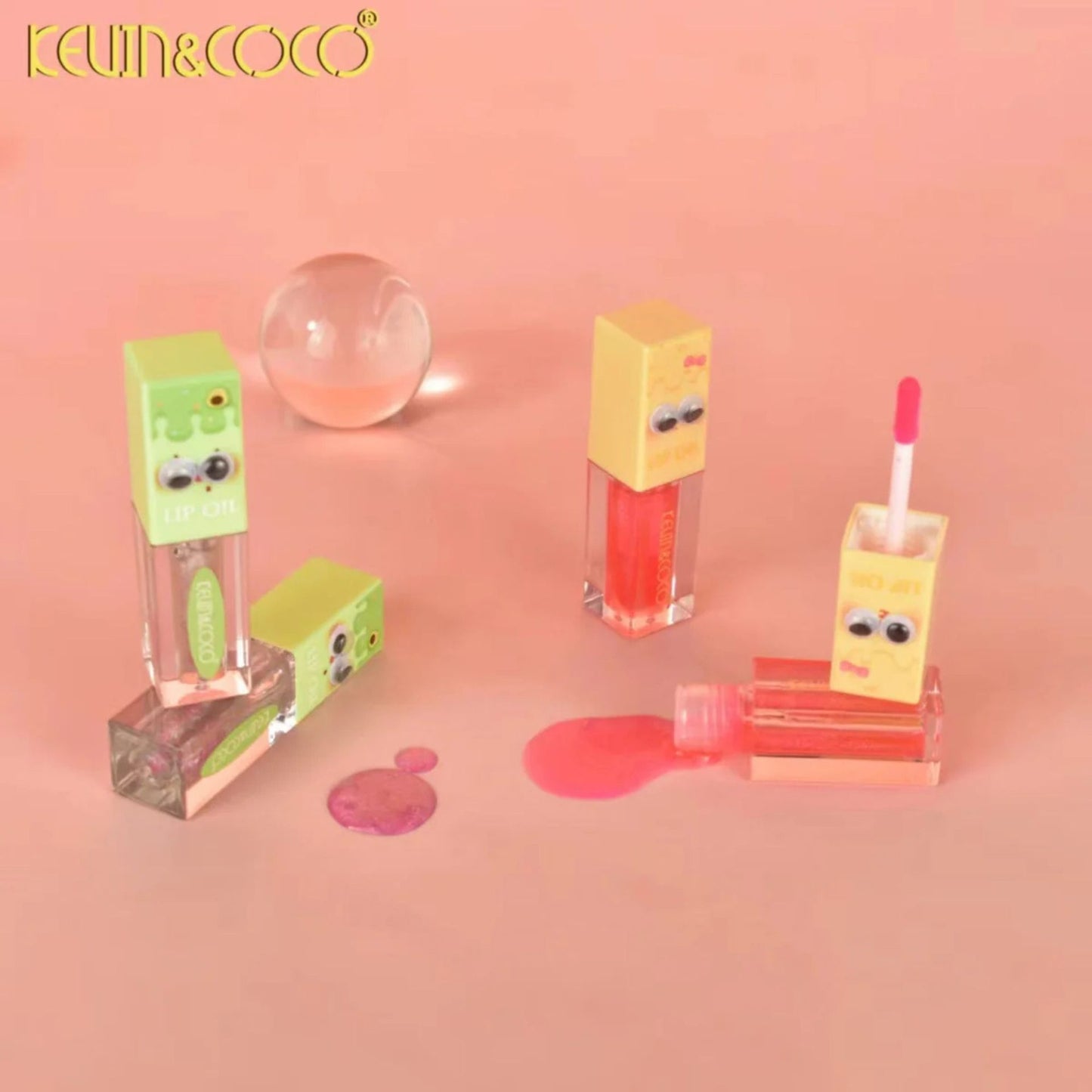 Ulei de Buze, Kevin&Coco, Lip Oil, Hidratant si Lucios, Efect Natural, Textura Usoara, Non-Lipicios, 27.1 g, 8.2 x 2 x 2 cm, Verde