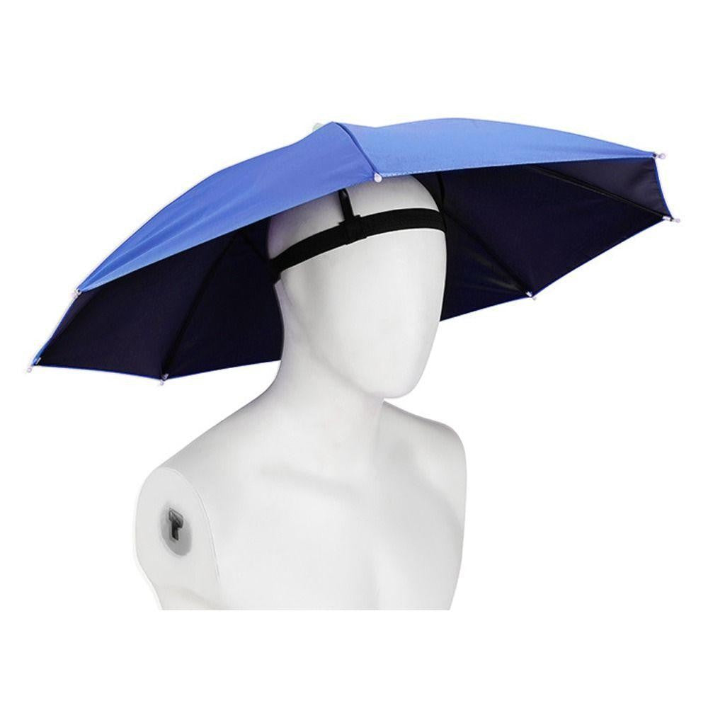 Umbrela de Cap, Klevo, Diametru 69 cm, Banda Elastica de Cap, Protectie UV/Ploaie, Albastru Safir