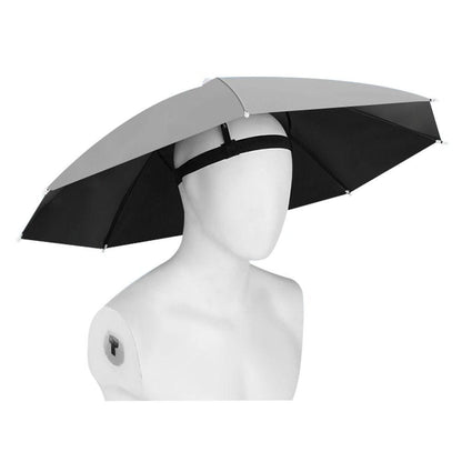 Umbrela de Cap, Klevo, Diametru 69 cm, Banda Elastica de Cap, Protectie UV/Ploaie, Gri