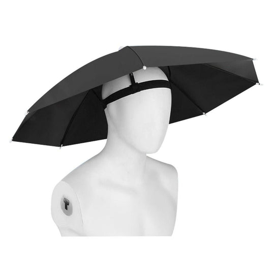Umbrela de Cap, Klevo, Diametru 69 cm, Banda Elastica de Cap, Protectie UV/Ploaie, Negru