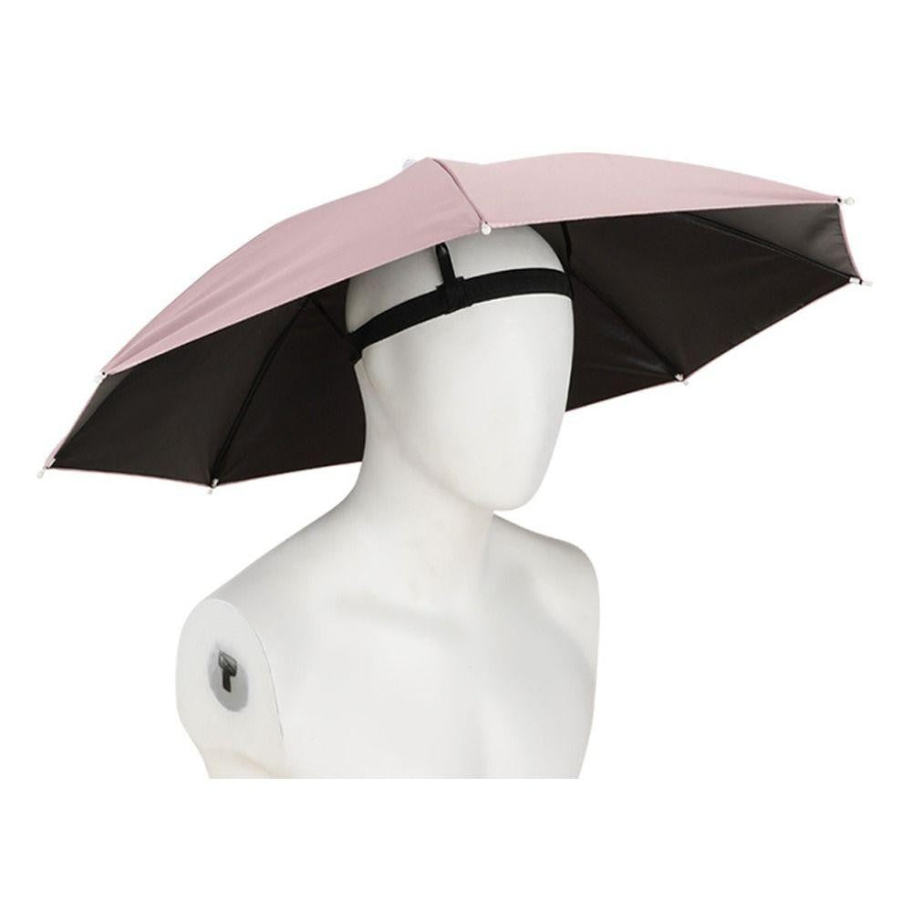 Umbrela de Cap, Klevo, Diametru 69 cm, Banda Elastica de Cap, Protectie UV/Ploaie, Roz