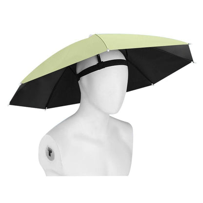 Umbrela de Cap, Klevo, Diametru 69 cm, Banda Elastica de Cap, Protectie UV/Ploaie, Verde Matcha