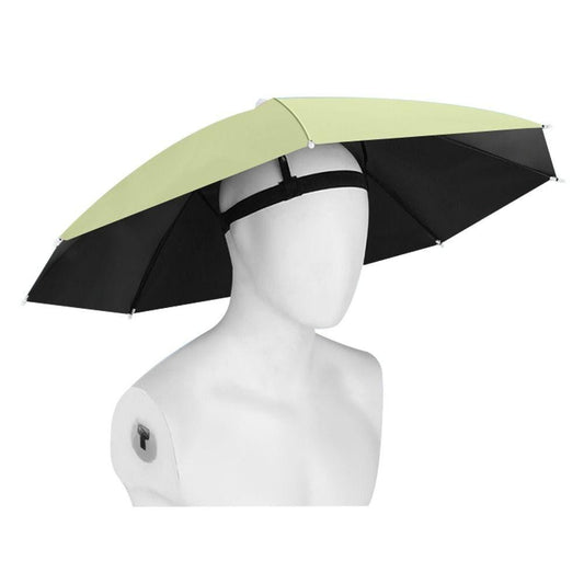 Umbrela de Cap, Klevo, Diametru 69 cm, Banda Elastica de Cap, Protectie UV/Ploaie, Verde Matcha