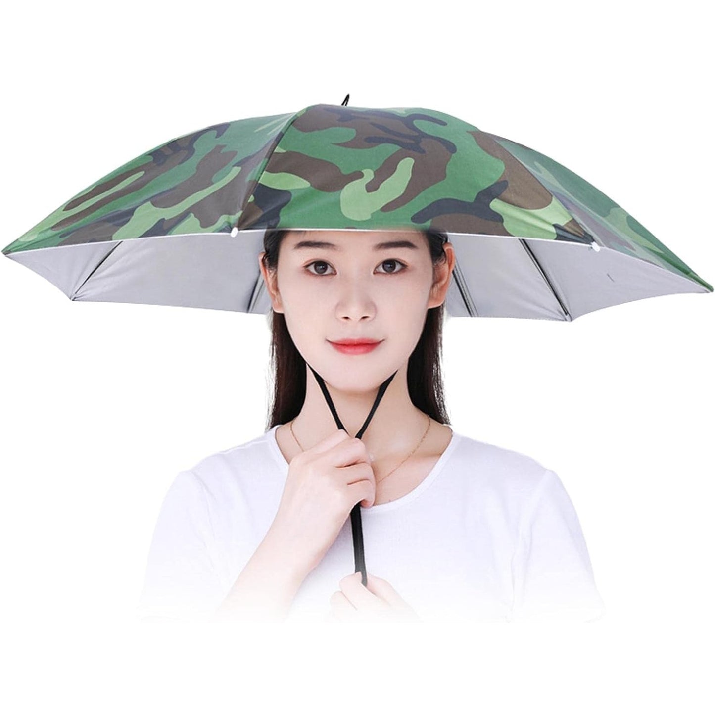 Umbrela de Cap, Klevo, Diametru 69 cm, Snur Reglabil de Cap, Protectie UV/Ploaie, Camuflaj