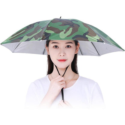 Umbrela de Cap, Klevo, Diametru 69 cm, Snur Reglabil de Cap, Protectie UV/Ploaie, Camuflaj