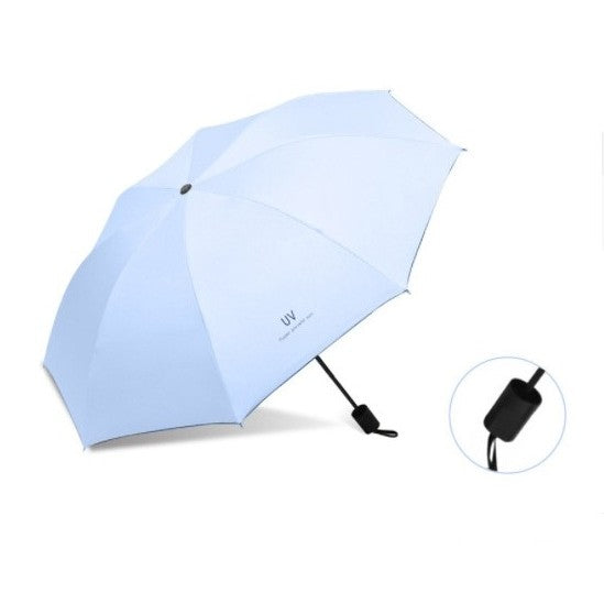 Umbrela, Klevo, Protectie UV Soare, Protectie Ploaie, Pliabila, din Vinil si Otel, 96 x 67 cm, Albastru